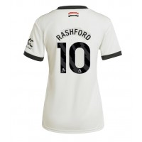 Camisa de Futebol Manchester United Marcus Rashford #10 Equipamento Alternativo Mulheres 2024-25 Manga Curta